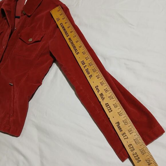 Talbots Petites Stretch Medium Raspberry Corduroy Cotton/Spandex Blend Jacket - Picture 13 of 15
